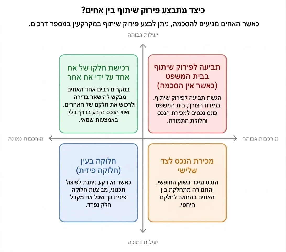 פירוק שיתוף במקרקעין בין אחים – מה עושים כאשר אח אחד רוצה למכור והאחר מסרב? – עו״ד ומגשרת - ד''ר דינ…